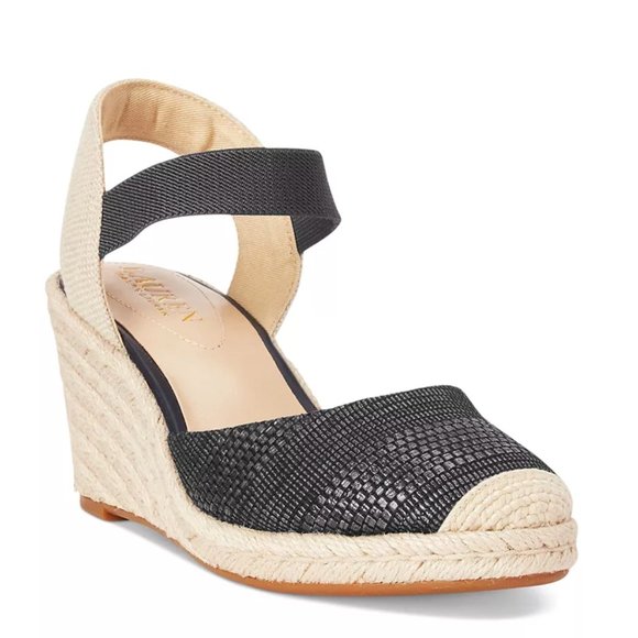 NWB Lauren Ralph Lauren Pearle Espadrille Wedge - Picture 1 of 4